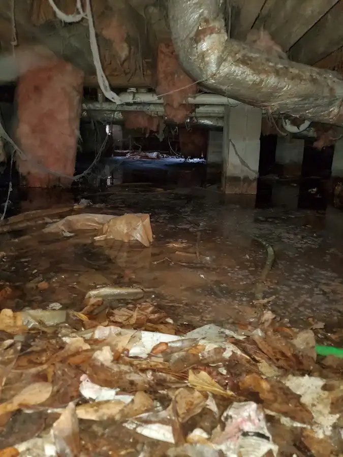 Crawl space flood assessment for Commercial Water Damage Restoration in Happy Valley